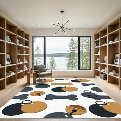 Playful Bone and Bell Graphic Rug