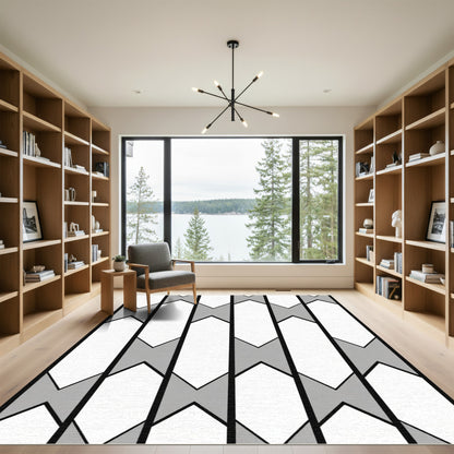 Monochromatic Vertical Chevron Block Rug