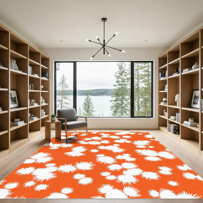 Splatters Orange Organic Abstract Shapes Rug