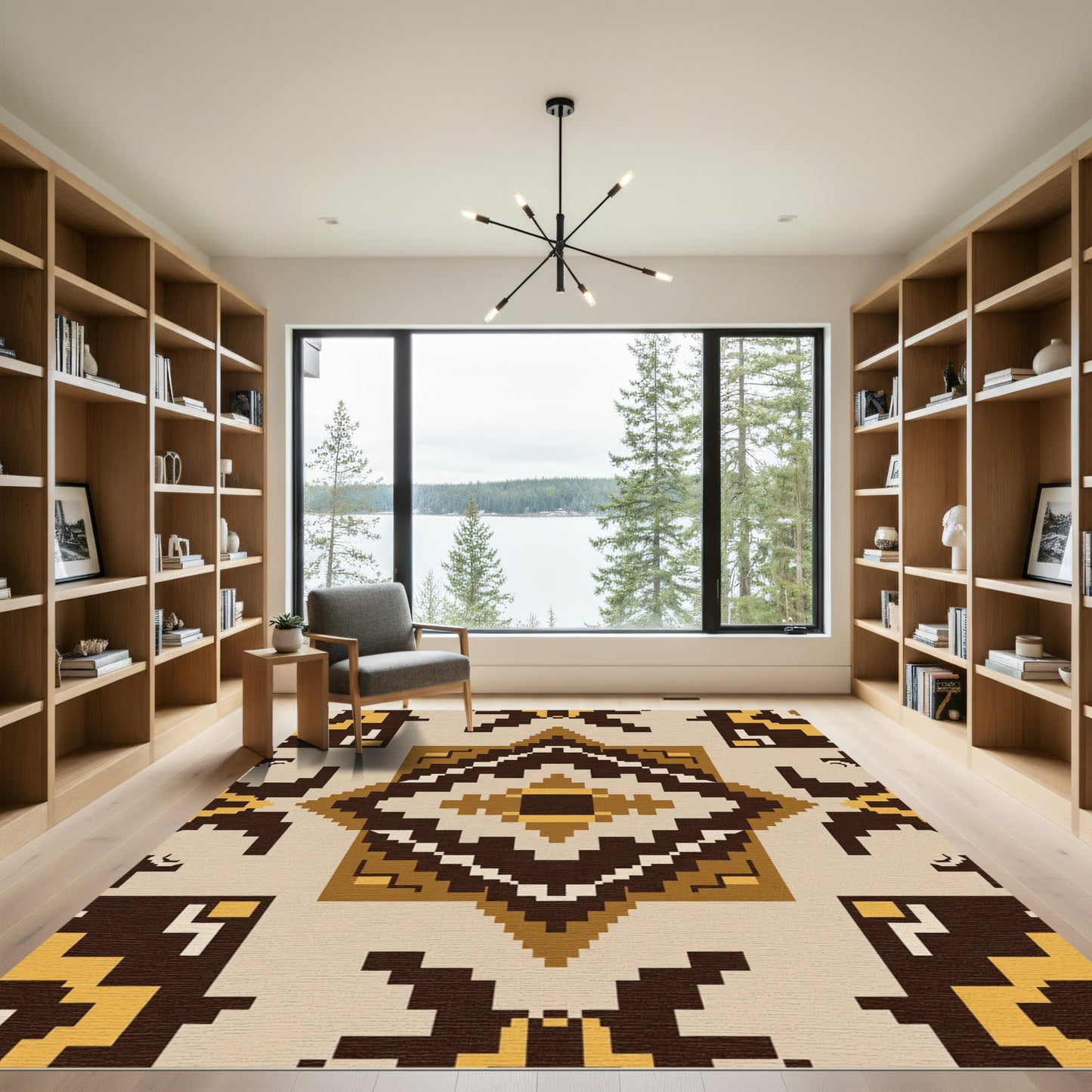 Terracotta Earth Diamond Geometric Rug