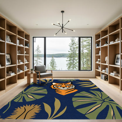 Bold Tiger Jungle Foliage Rug
