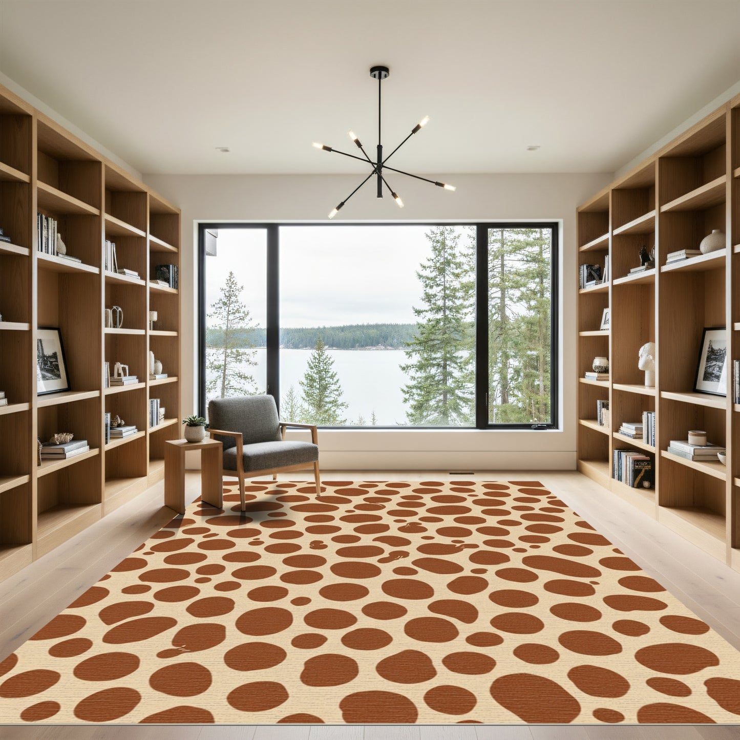 Brown Polka Dot Spots Rug