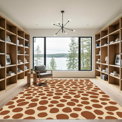 Brown Polka Dot Spots Rug