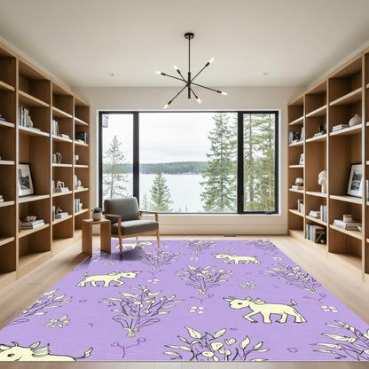 Lavender Unicorn Botanical Garden Rug