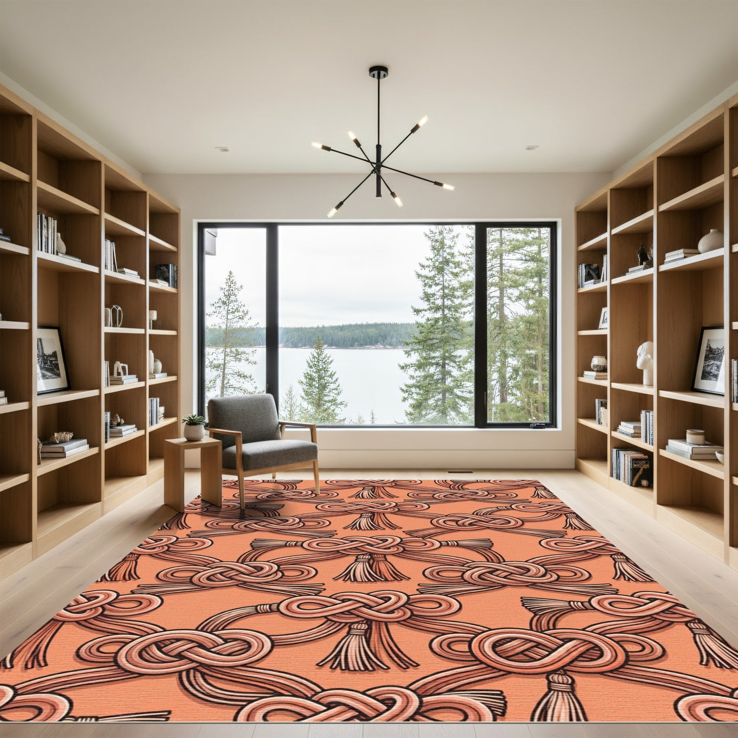 Coral Tassel Knot Harmony Rug