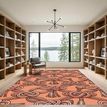 Coral Tassel Knot Harmony Rug