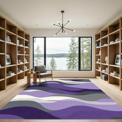Purple Amethyst Abstract Wave Rug