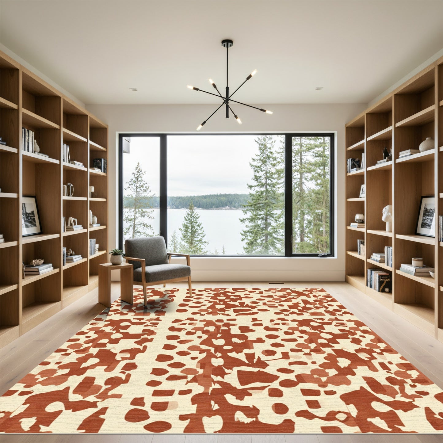 Rusty Ochre Mottled Abstract Rug