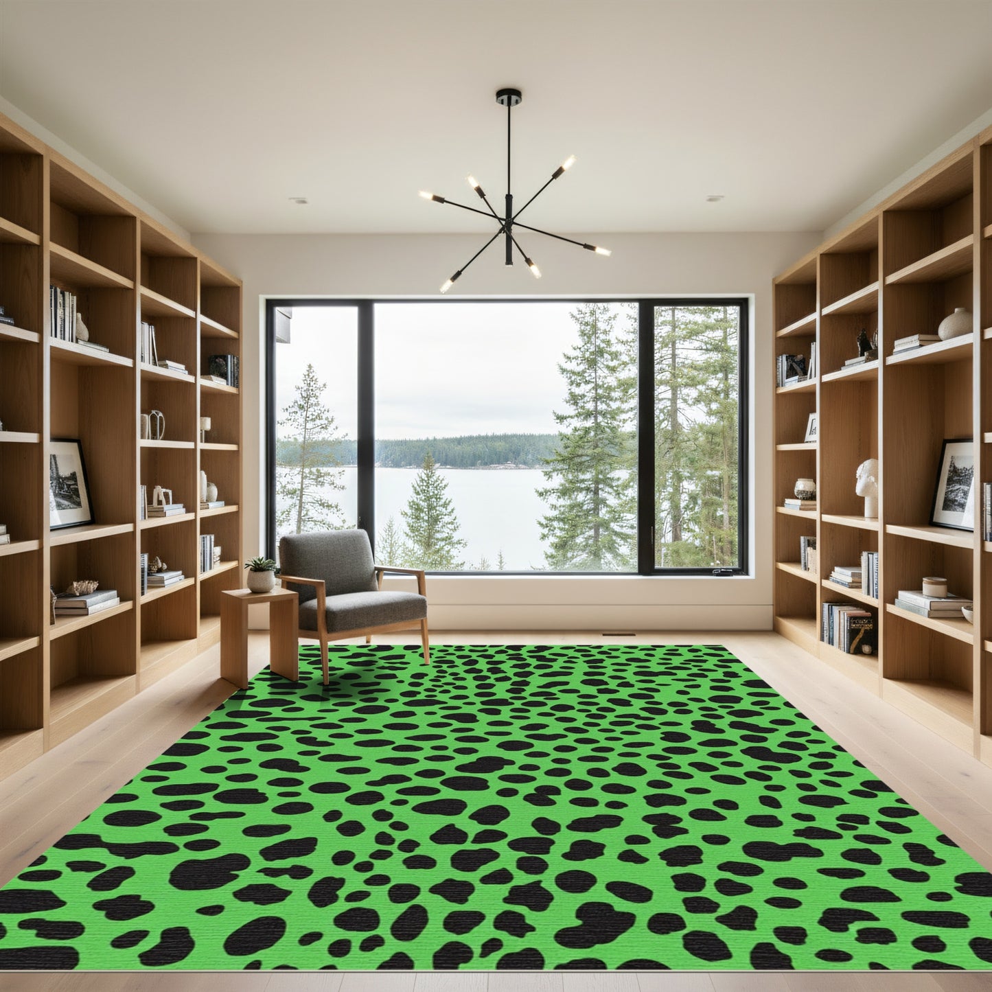 Vibrant Neon Leopard Spots Rug