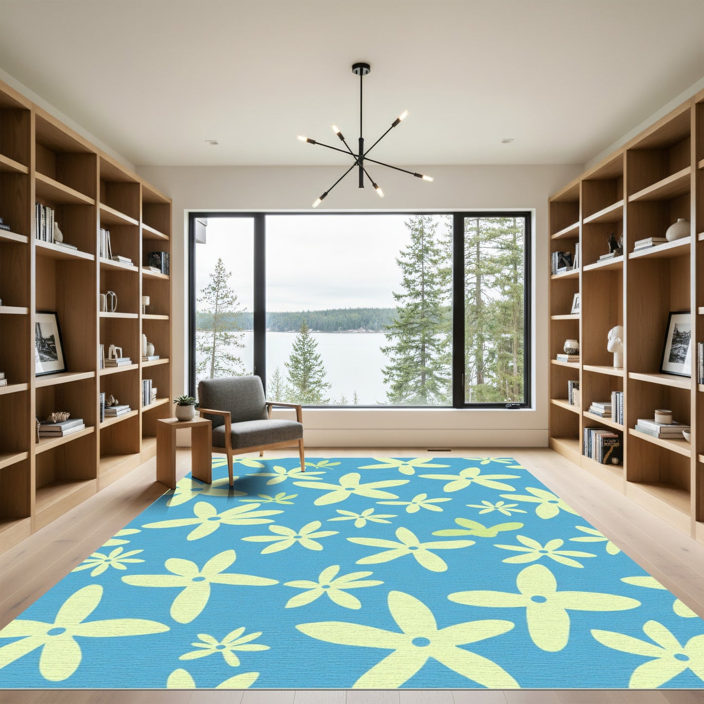 Light Yellow Bloomy Garden Rug