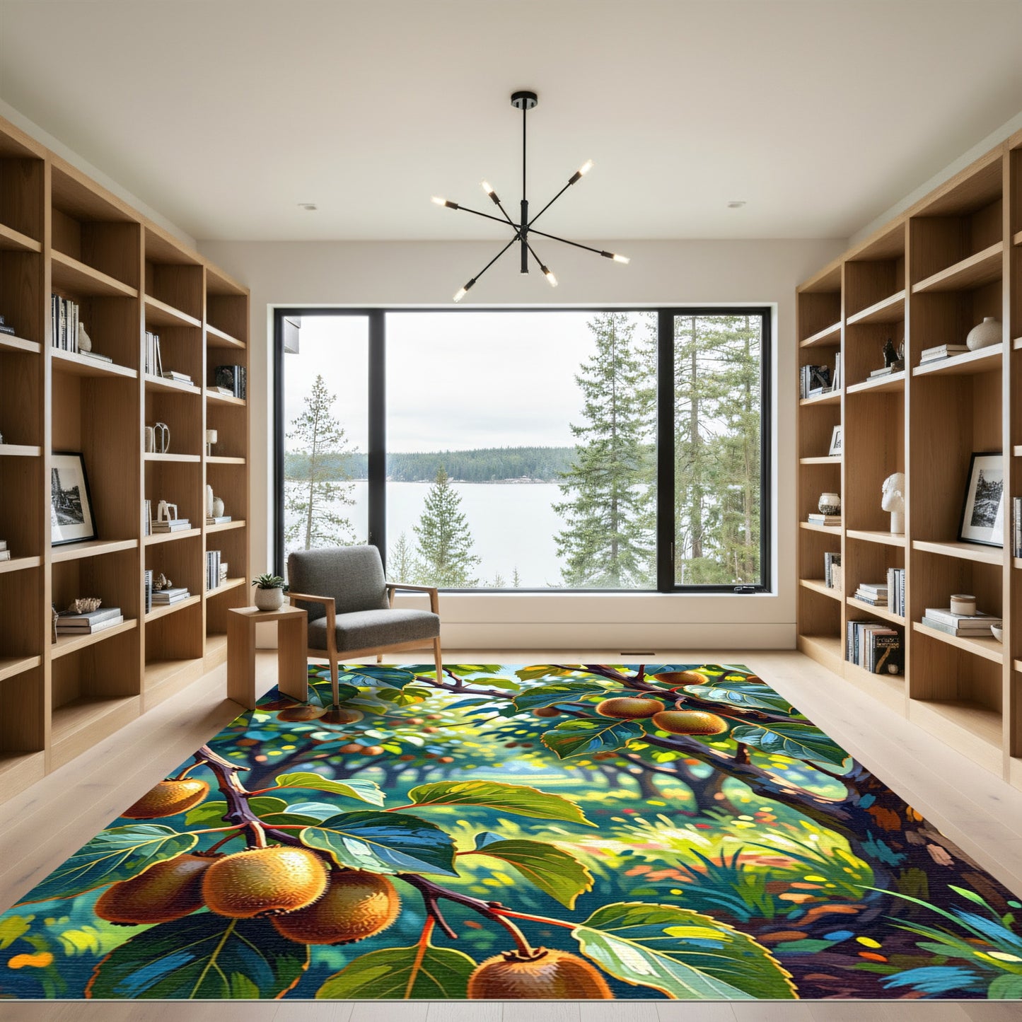 Sunlit Tropical Kiwi Fruit Orchard Rug