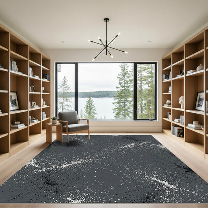 Dark Gray Speckled Galactic Ribbon Rug