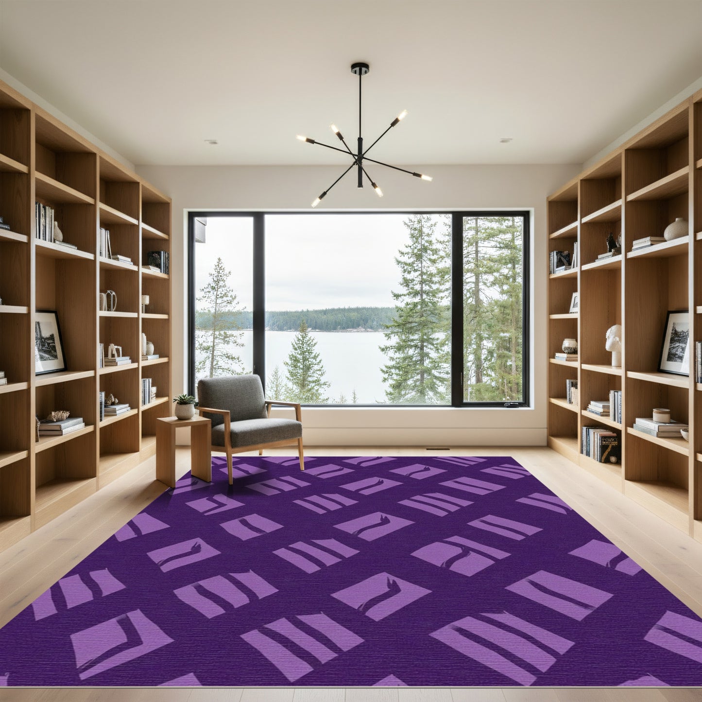 Deep Purple Diamond Brushstroke Rug