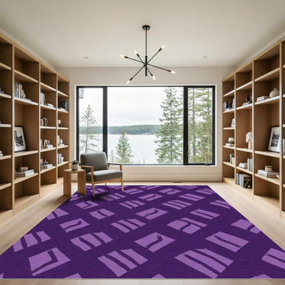 Deep Purple Diamond Brushstroke Rug