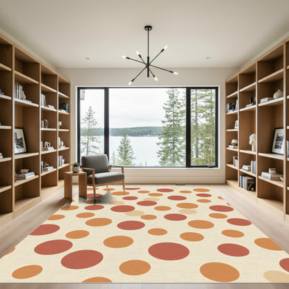 Terracotta Orange Dot Collage Rug