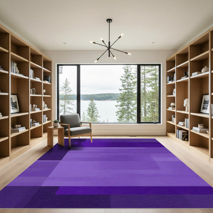 Modern Purple Abstract Geometric Rug