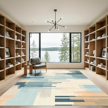 Soft Pastel Geometric Glitch Rug