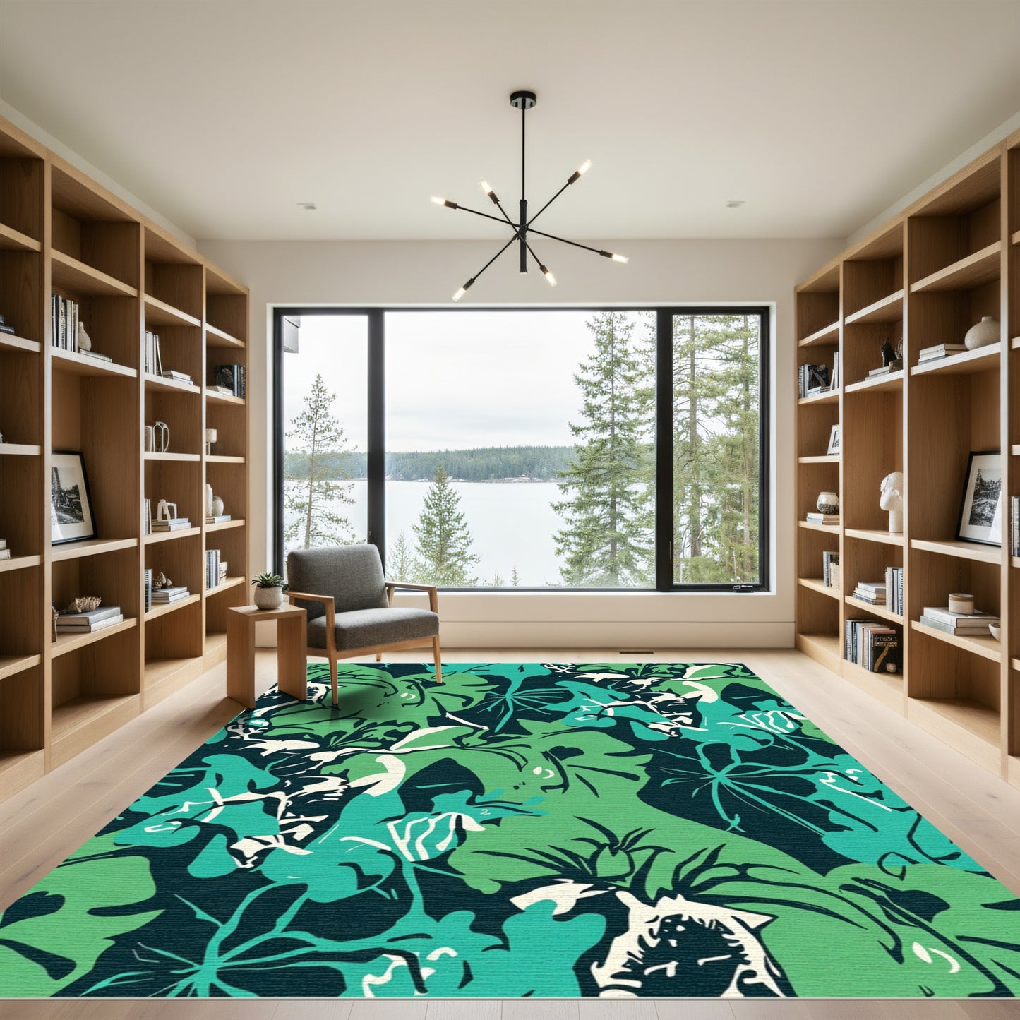 Verdant Emerald Jungle Canopy Rug