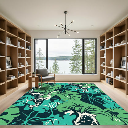Verdant Emerald Jungle Canopy Rug