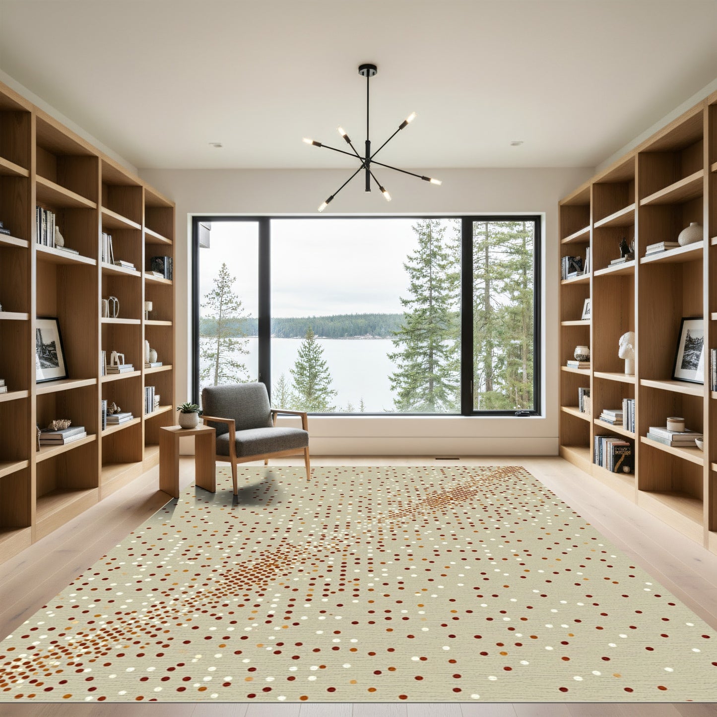 Earthy Terracotta Dot Gradient Diagonal Rug