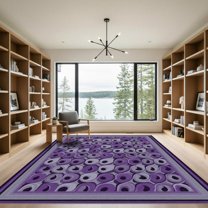 Groovy Purple Swirl Geometric Rug