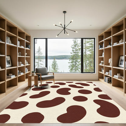 Brown Cream Spotty Irregular Shapes Rug