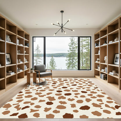 Chic Brown Spotty Leopard Rug