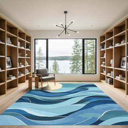 Oceanic Horizon Sun Wave Rug
