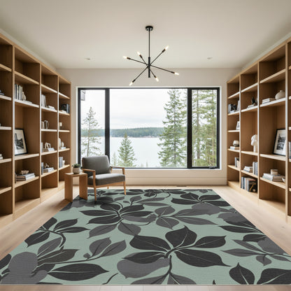 Monochromatic Leafy Vine Arrangement Rug