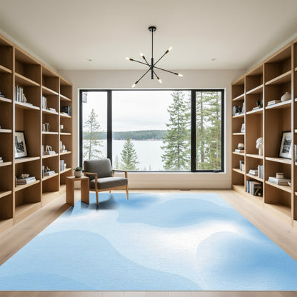 Soft Blue Cloud Gradient Abstract Rug
