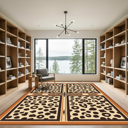 Geometric Leopard Spot Quarters Rug