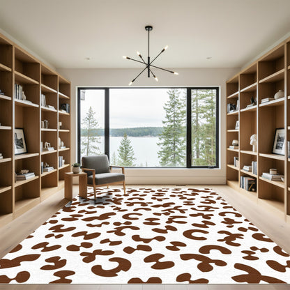 Brown Organic Spotty Composition Rug