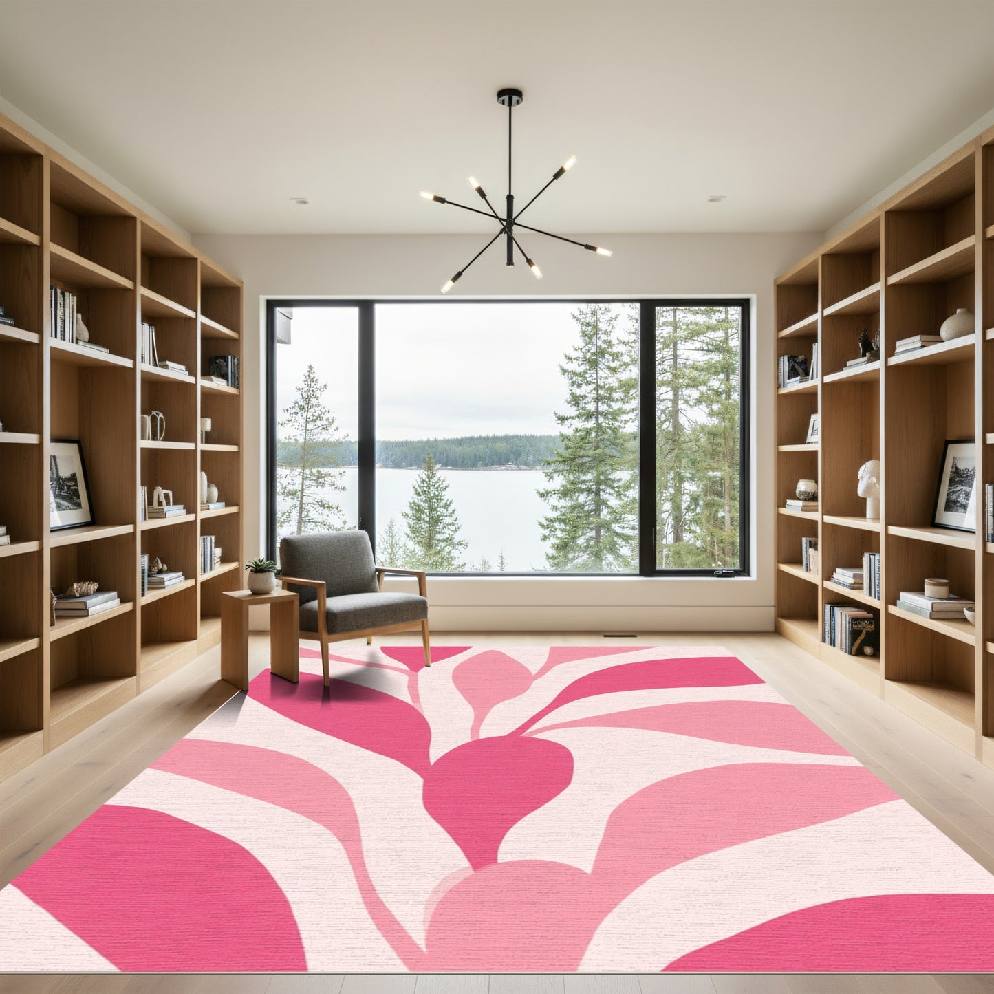 Pink Abstract Swirl Bloom Rug