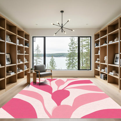 Pink Abstract Swirl Bloom Rug