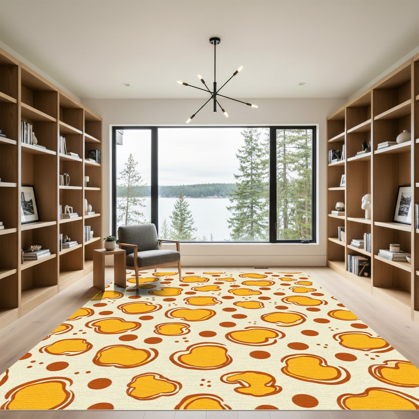 Orange Ochre Blob Spotty Rug