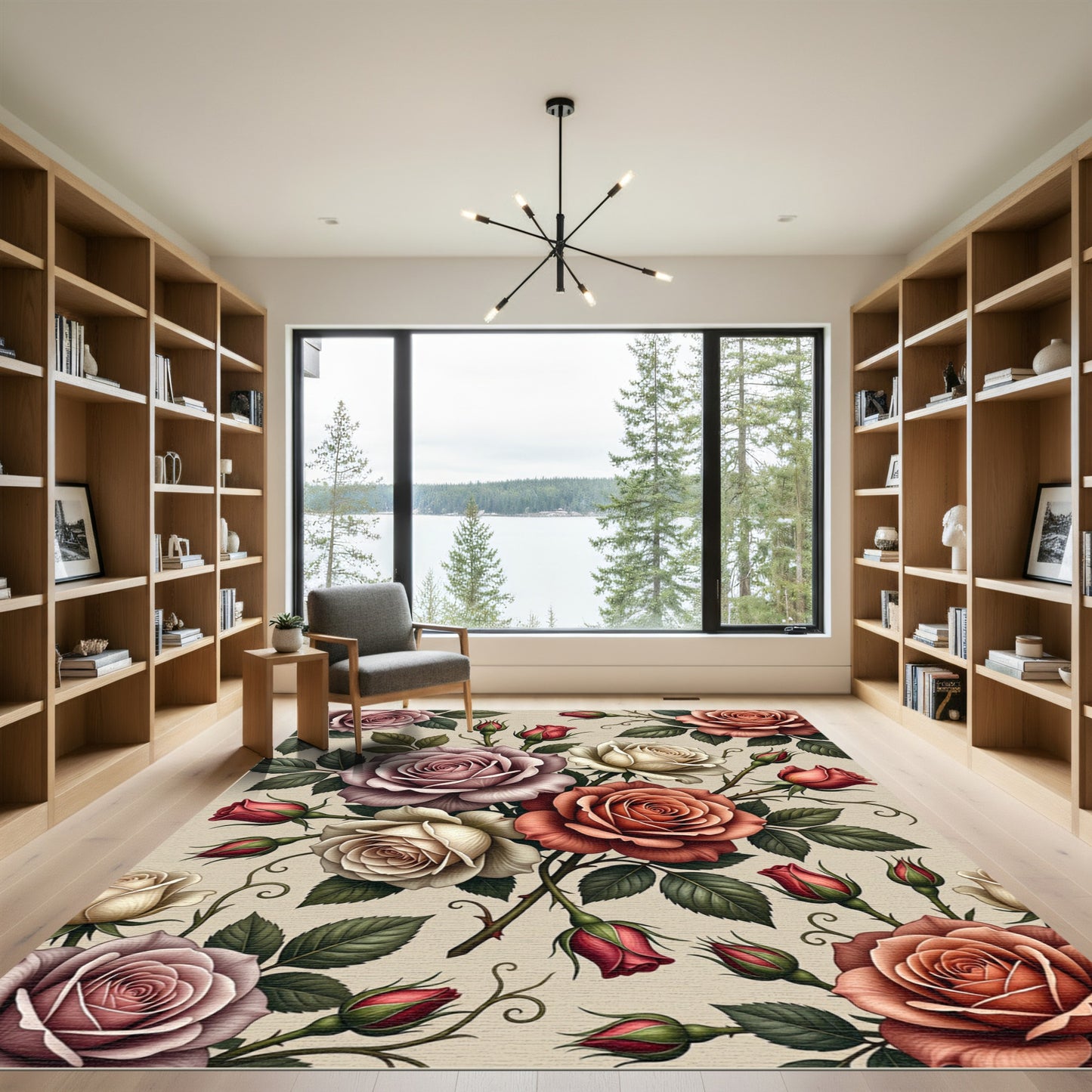 Vintage Rose Garden Bouquet Rug