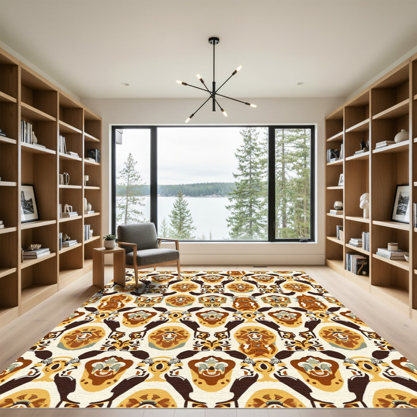 Earthy Tones Tribal Symmetry Rug