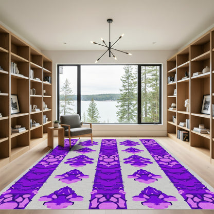 Vibrant Purple Floral Column Rug