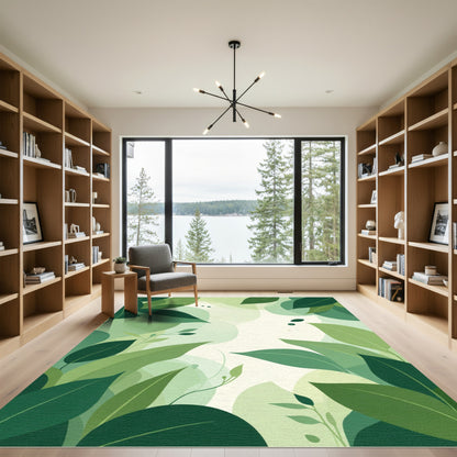 Verdant Leaf Overlap Botanical Blend Rug