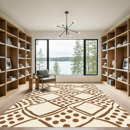 Brown Diamond Dot Lattice Rug