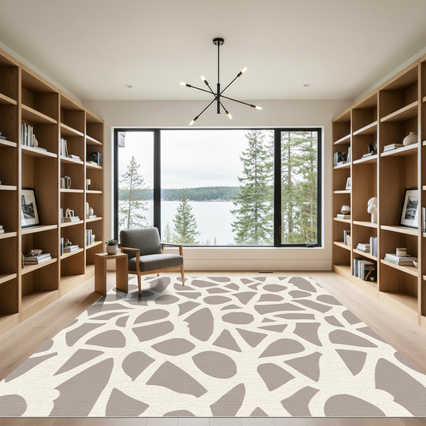 Taupe And Ivory Organic Terrain Rug