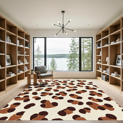 Brown Spotted Animal Print Rug