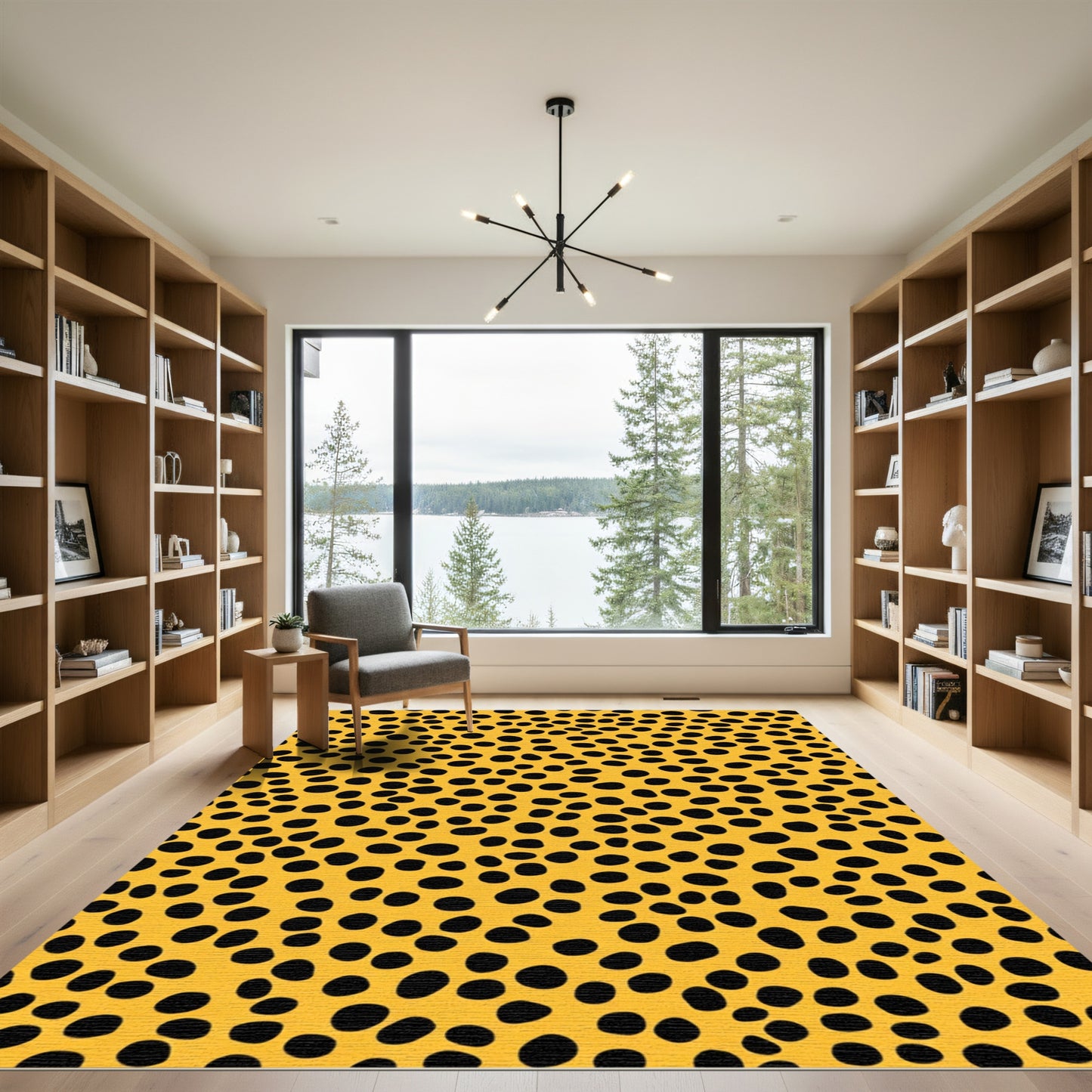 Golden Yellow Cheetah Spot Rug