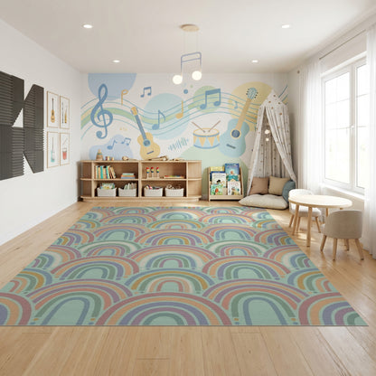 Pastel Overlapping Arches Whimsical Rug