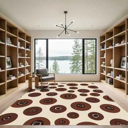 Brown Circles Repeating Texture Rug