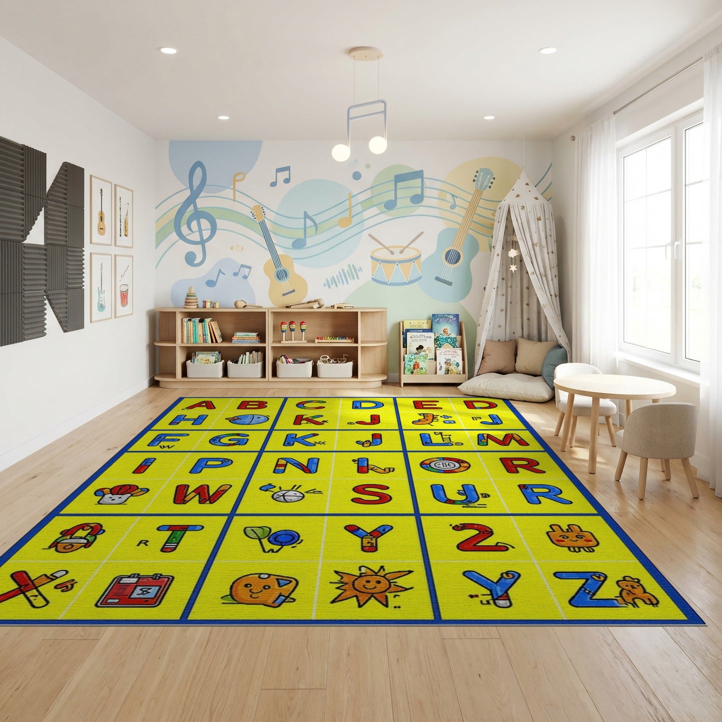 Colorful Playful Alphabet Cartoon Rug