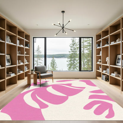 Pink Coral Abstract Curve Rug