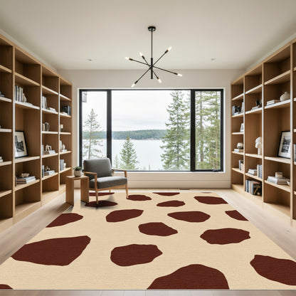 Brown Spotty Contemporary Animal Print Rug
