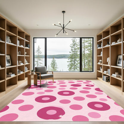 Pink Polka Dot Scatter Rug