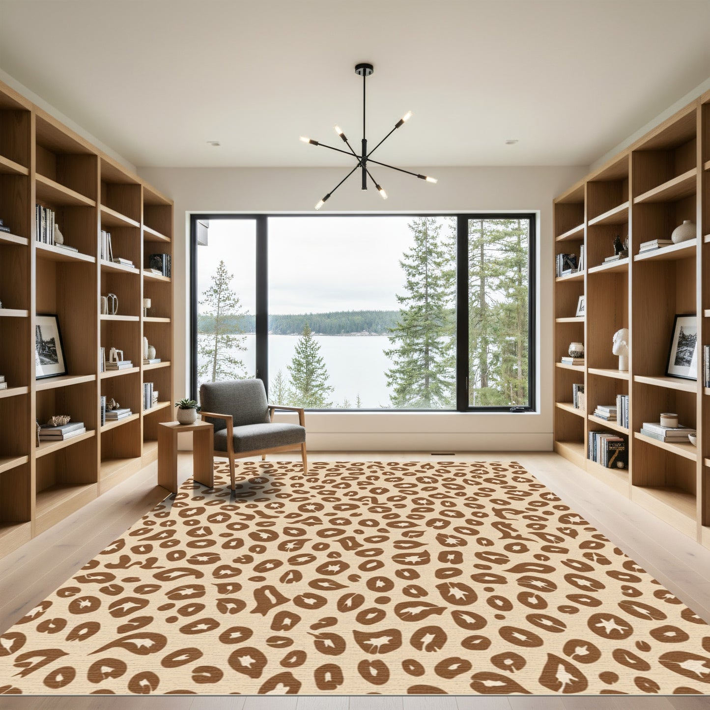 Neutral Leopard Spots Texture Rug